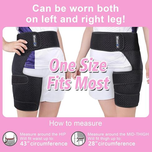 Hip Brace for Sciatica, Hip Flexor Compression Wrap for Sciatica Pain Relief, Hip Support for Groin, Thigh, Hamstring, Pulled Muscle Injury, Sciatic Nerve Brace For Men and Women, Blue in Kuwait