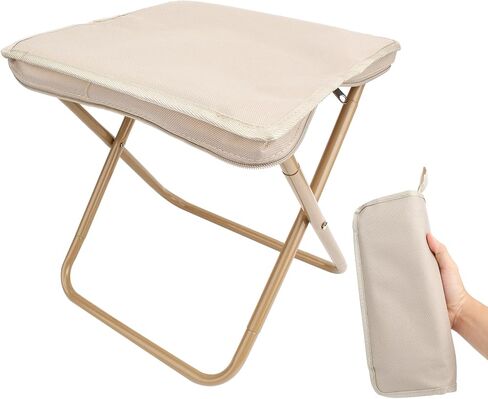 Camping Stool, Portable Folding Stool with Carry Bag, 12in Portable Folding Chair 1.6Lbs Collapsible Camp Stool Outdoor Footstool for Travel Walking Hiking Fishing Picnic Barbecue (Black) in Saudi Arabia