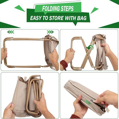 Camping Stool, Portable Folding Stool with Carry Bag, 12in Portable Folding Chair 1.6Lbs Collapsible Camp Stool Outdoor Footstool for Travel Walking Hiking Fishing Picnic Barbecue (Black) in Saudi Arabia