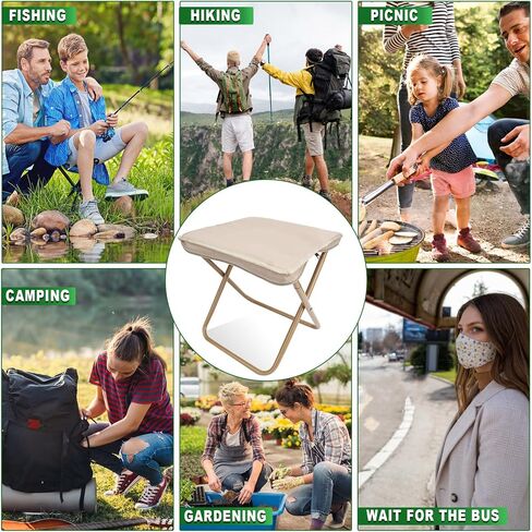 Camping Stool, Portable Folding Stool with Carry Bag, 12in Portable Folding Chair 1.6Lbs Collapsible Camp Stool Outdoor Footstool for Travel Walking Hiking Fishing Picnic Barbecue (Black) in Saudi Arabia