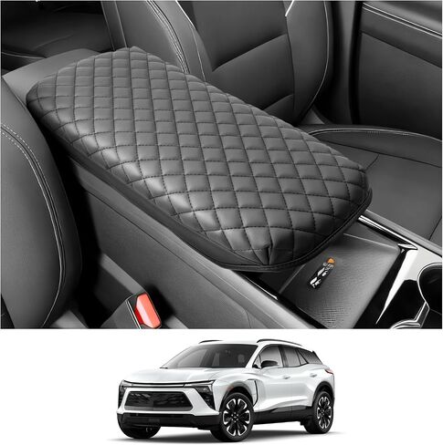 CDEFG for 2024 2025 Chevy Blazer EV Center Console Cover for 2024 2025 Chevrolet Blazer EV LT/RS Accessories Armrest Cover 2024 2025 Blazer EV Middle Console Pad Arm Rest Cushion (Black Leather) in Kuwait