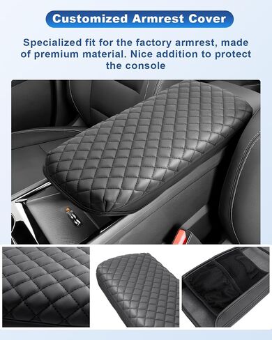 CDEFG for 2024 2025 Chevy Blazer EV Center Console Cover for 2024 2025 Chevrolet Blazer EV LT/RS Accessories Armrest Cover 2024 2025 Blazer EV Middle Console Pad Arm Rest Cushion (Black Leather) in Kuwait