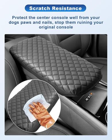 CDEFG for 2024 2025 Chevy Blazer EV Center Console Cover for 2024 2025 Chevrolet Blazer EV LT/RS Accessories Armrest Cover 2024 2025 Blazer EV Middle Console Pad Arm Rest Cushion (Black Leather) in Kuwait