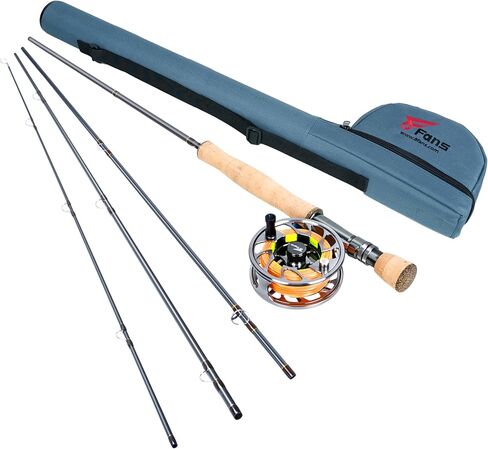 Fly Fishing Rod and Reel Combos with 4-Sections Portable Fly Rod and CNC-machined Aluminum Alloy Fly Reel,Fly Fishing Complete Starter Package in Kuwait