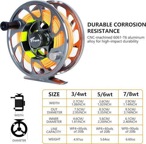 8Fans Fly Fishing Rod and Reel Combos with 4-Sections Portable Fly Rod and CNC-machined Aluminum Alloy Fly Reel,Fly Fishing Complete Starter Package in Kuwait