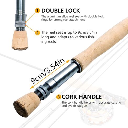 Fly Fishing Rod and Reel Combos with 4-Sections Portable Fly Rod and CNC-machined Aluminum Alloy Fly Reel,Fly Fishing Complete Starter Package in Kuwait