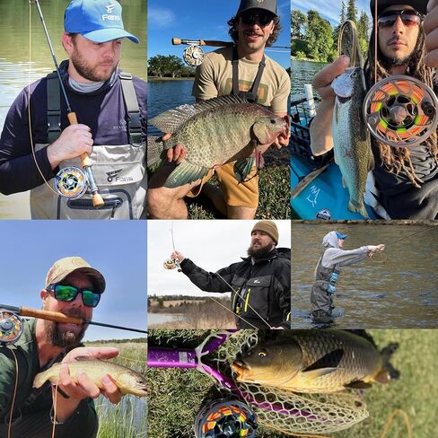 8Fans Fly Fishing Rod and Reel Combos with 4-Sections Portable Fly Rod and CNC-machined Aluminum Alloy Fly Reel,Fly Fishing Complete Starter Package in Kuwait