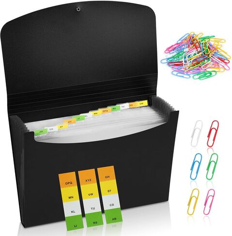 AUAUY Expanding File Organizer with 8 Pockets, Accordion File Folders with Labels, Letter Size Folders Folders, Portable Document Paper Organizer for School Office Supplies, Work, Home, Office in Saudi Arabia
