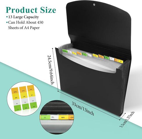 AUAUY Expanding File Organizer with 8 Pockets, Accordion File Folders with Labels, Letter Size Folders Folders, Portable Document Paper Organizer for School Office Supplies, Work, Home, Office in Saudi Arabia