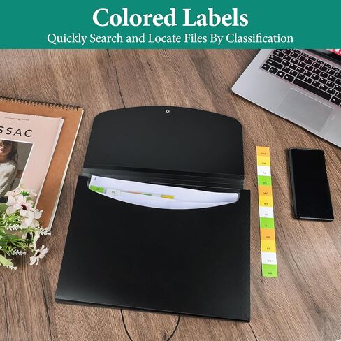 AUAUY Expanding File Organizer with 8 Pockets, Accordion File Folders with Labels, Letter Size Folders Folders, Portable Document Paper Organizer for School Office Supplies, Work, Home, Office in Saudi Arabia