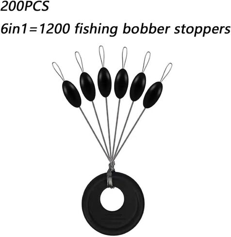 1200PCS Fishing Bobber Stopper,Bobber Stops for Fishing Line 6 in 1 Float Sinker Stop in Saudi Arabia