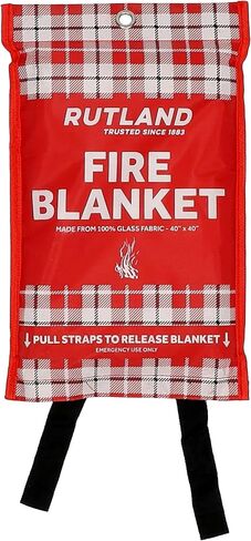 Rutland Fire Blanket for Home and Kitchen Emergency - 1 Pack, 40" x 40" - Fiberglass Fire Suppression Blanket Safety for Grilling, Camping and Boats (1) in Saudi Arabia