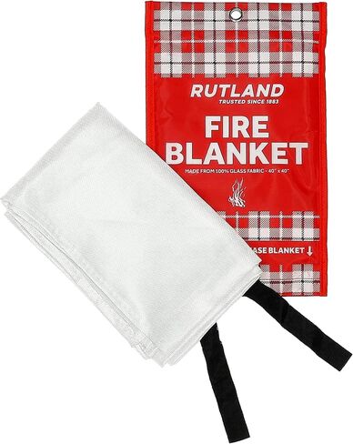Rutland Fire Blanket for Home and Kitchen Emergency - 1 Pack, 40" x 40" - Fiberglass Fire Suppression Blanket Safety for Grilling, Camping and Boats (1) in Saudi Arabia