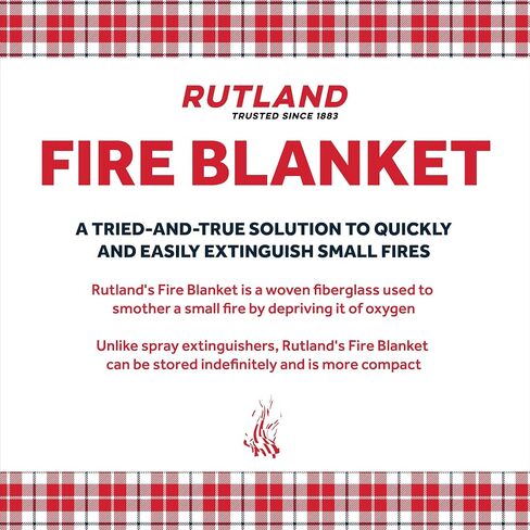 Rutland Fire Blanket for Home and Kitchen Emergency - 1 Pack, 40" x 40" - Fiberglass Fire Suppression Blanket Safety for Grilling, Camping and Boats (1) in Saudi Arabia