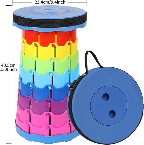Camping Stool Portable Collapsible Stool Retractable Stool Folding Chair Outdoor Telescopic Stool Capacity 400lb Lightweight for Fishing Hiking Trips BBQ Stool Rainbow in Saudi Arabia