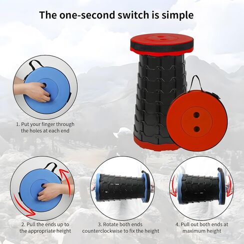 Camping Stool Portable Collapsible Stool Retractable Stool Folding Chair Outdoor Telescopic Stool Capacity 400lb Lightweight for Fishing Hiking Trips BBQ Stool Rainbow in Saudi Arabia