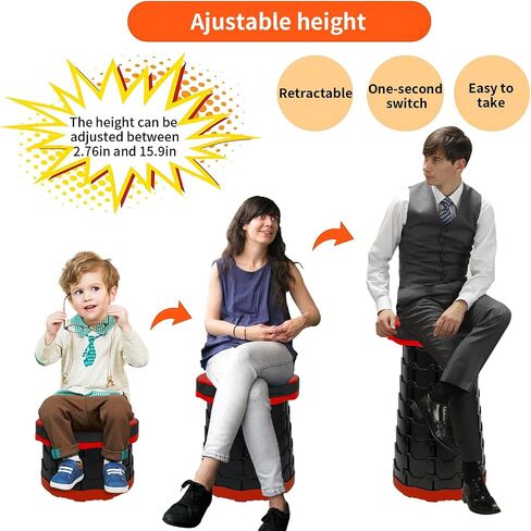 Camping Stool Portable Collapsible Stool Retractable Stool Folding Chair Outdoor Telescopic Stool Capacity 400lb Lightweight for Fishing Hiking Trips BBQ Stool Rainbow in Saudi Arabia