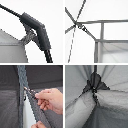 KingCamp Screen House Tent 12x7 FT Mesh Canopy Tent for 4-6 People Family and Outdoor Gatherings Stable Structure, UV Protection, Grey in Saudi Arabia