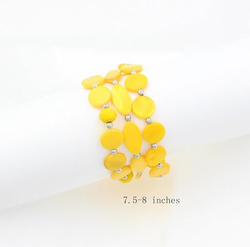 Multi Layered Stretch Bracelet for Women Shell Stackable Beaded Bracelet Boho Colorful Western Jewelry Elastic Bracelet for Trendy Gift in Saudi Arabia