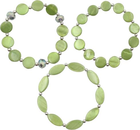 Multi Layered Stretch Bracelet for Women Shell Stackable Beaded Bracelet Boho Colorful Western Jewelry Elastic Bracelet for Trendy Gift in Saudi Arabia