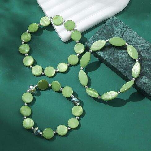 Multi Layered Stretch Bracelet for Women Shell Stackable Beaded Bracelet Boho Colorful Western Jewelry Elastic Bracelet for Trendy Gift in Saudi Arabia