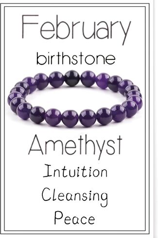 Birthstone Crystal Beads Bracelets for Women Men Colorful Stone Bracelet for Women Reduce Anxiety Zodiac Month Bracelet Birthday Graduation Gifts in Saudi Arabia