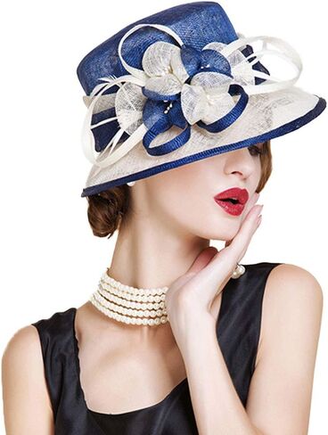 F FADVES Sinamay Cloche Bucket Hat for Women Fascinators Floral Church Wedding Kentucky in Saudi Arabia