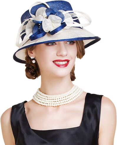 F FADVES Sinamay Cloche Bucket Hat for Women Fascinators Floral Church Wedding Kentucky in Saudi Arabia
