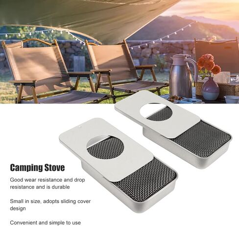 Zunate 2PCS موقد التخييم، موقد صغير من الفولاذ المقاوم للصدأ خفيف الوزن للكحول أو الوقود الصلب، موقد الكحول للتخييم في الهواء الطلق وحقيبة الظهر والمشي لمسافات طويلة in Saudi Arabia
