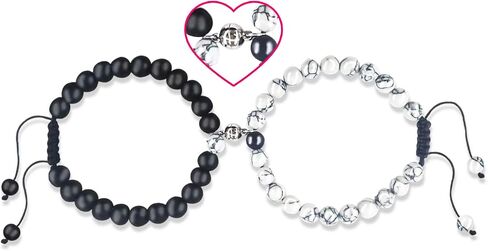 Magnetic Bracelets for Couples Distance Bracelet Heart Natural Stone Matching Bracelets For Couples Friendship Best Friend Boyfriend And Girlfriend in Kuwait