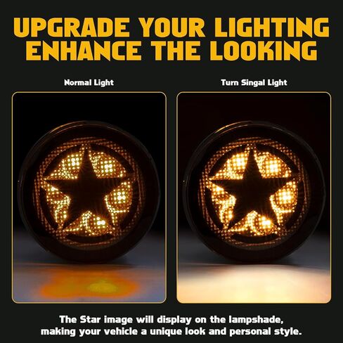 Xotic Tech Smoked Lens LED Front Grill Marker Turn Signal Indicator Parking Light Lamps, Compatible with Jeep Wrangler JK JKU 2007-2017 3000K Amber in Saudi Arabia