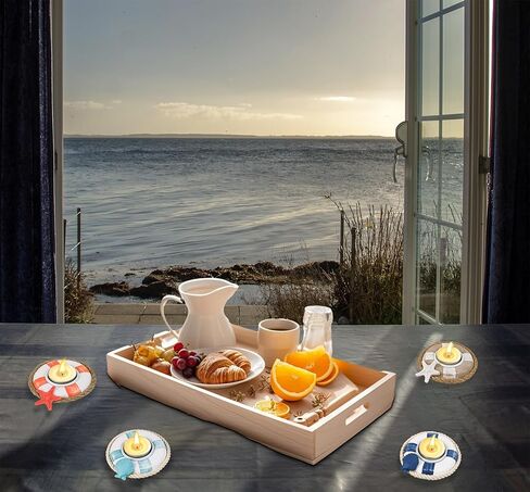 SAILINGSTORY Wooden Fish Tealight Candle Holder Nautical Coastal Beach Decor Votive Candle Holder Set of 4 Pack in Kuwait