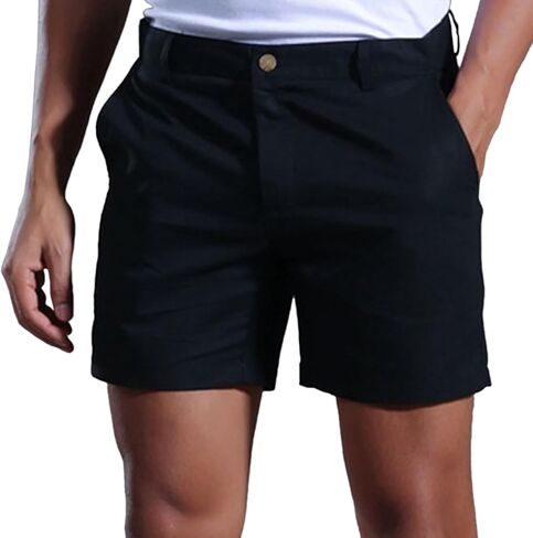Men's Casual Cotton Linen Shorts 6" Flat Front Classic Fit Summer Beach Short with Pockets in Saudi Arabia