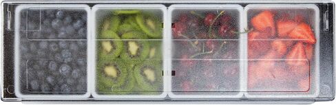 Restaurantware Bar Lux 19.6 x 6.3 x 3.7 Inch Condiment Caddy 1 Durable Bar Caddy - 4 Removable Compartments Built-In Lid Black Plastic Condiment Holder For Restaurant Store Cocktail Garnish in Kuwait