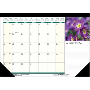 House of Doolittle 2024 Monthly Desk Pad Calendar, Earthscapes Seascapes, 22 x 17 inches, January - December (HOD138-24)