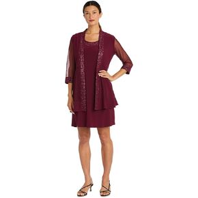R&M Richards Women's One Size Sequin Trim Jacket Dress in Kuwait