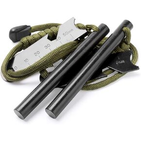 Professional Bushcraft Survival Ferro Rod,Fire Starter Gift,Ferrocerium 4 inch with Multi-Tool Striker