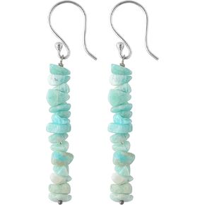 Natural Amazonite Chips Dangle Earrings for Women Healing Chakra Gemstone Earring Healing Crystal Earring Jewelry