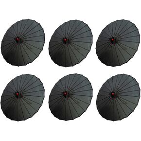 THY COLLECTIBLES Set of 6 Kid's Size 22" Japanese Chinese Umbrella Parasol for Wedding Parties, Photography, Costumes, Cosplay, Decoration and Other Events