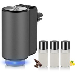 Kwak's Car Diffuser Air Freshener,Smart Car Air Fresheners with 3 Bottles perfumes,Rechargeable 3 Levels of Adjustable Air freshener for Car (Coco Chanel)