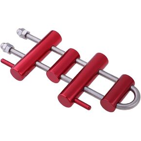 Climbing Rack Descender Long Rappelling Descending Stop Device Rack, Red