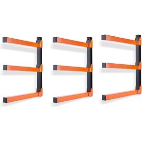 Ultrawall Wall Mount Wood Organizer Racks, Lumber Storage Metal Racks Wood Storage Racks with 3-Level (3 Pack)