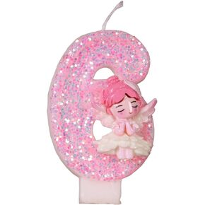 Birthday Cake Candles, Number Candle for Topper Decoration for for Girl Boy Cake Topper Wedding Anniversary Pastel Sweet Theme Party Decoration (5)