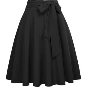 Belle Poque Women's High Waist A-Line Pockets Skirt Skater Flared Midi Skirt Vinage Skirt in Kuwait