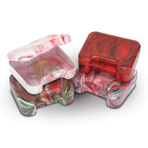 Practicon Easy Open Retainer Cases, Assorted Paradise Swirl Colors, Bulk Pack of 24
