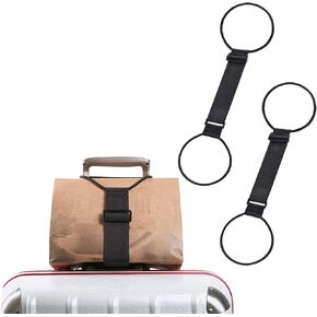 Azarxis Luggage Straps Bag Bungees Elastic Cord Retaining Lanyard for Carry On Bag Handle Travel Accessory Suitcase Belt (Rainbow - 2 Pack)