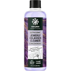 Calyptus Ultrasonic Jewelry Cleaner Solution Concentrate | Professional Power for Use in All Ultrasonic Machines | Plant-Based Eyeglass and Jewelry Cleaner | USA Made, 8 Ounces