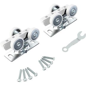 JUBEST 4FT Commercial Grade Pocket Door Hardware and Track Set, Sliding Door Hardware 48", Durable and Smoothly, Easy to Install