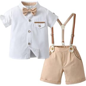 Boy's Summer Gentleman Dress Clothes Shorts Suit,