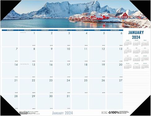 House of Doolittle 2024 Monthly Desk Pad Calendar, Earthscapes Seascapes, 22 x 17 inches, January - December (HOD138-24) in Saudi Arabia